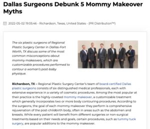 DFW Plastic Surgeons Address 5 Common Myths About Mommy Makeovers